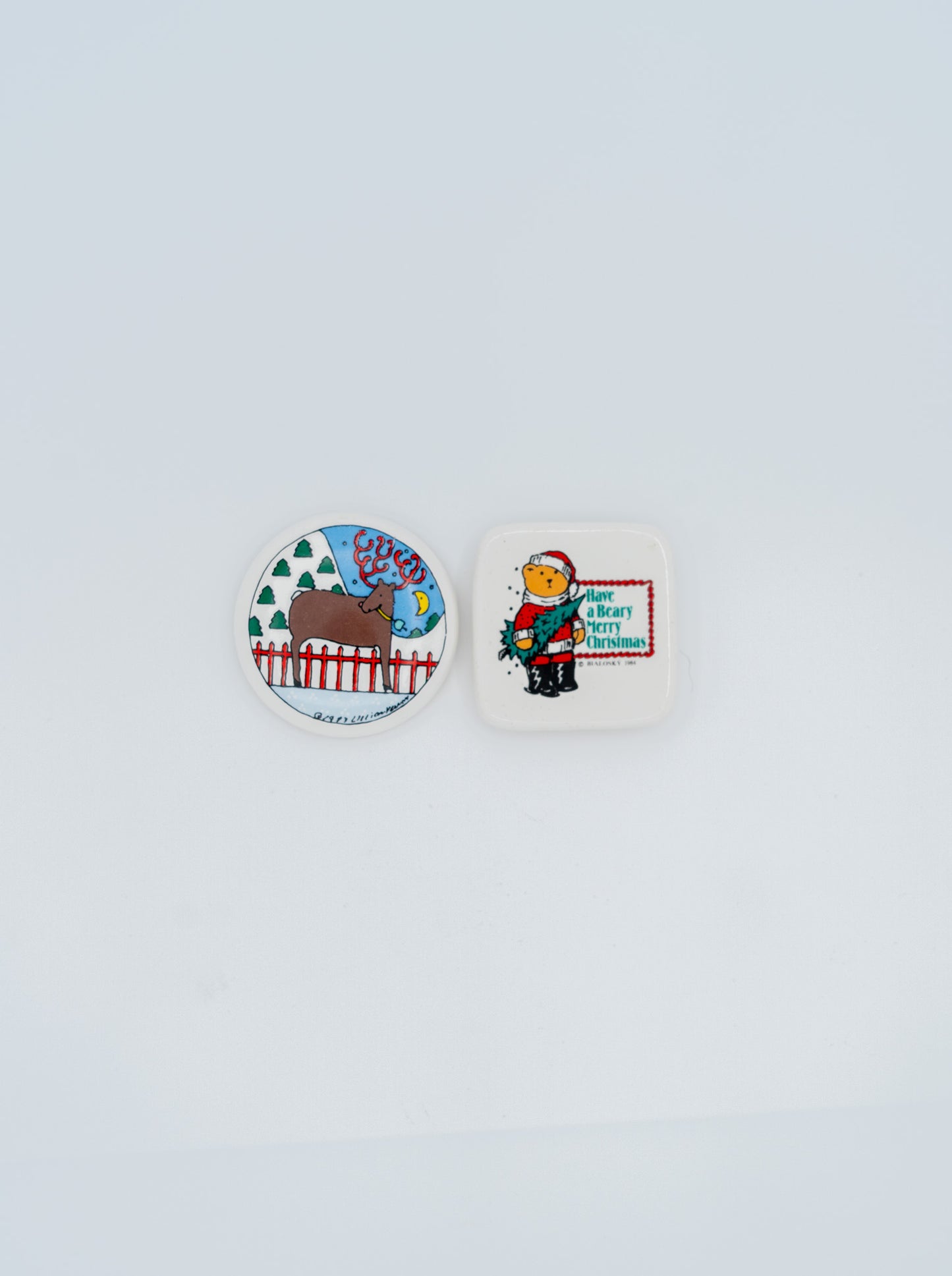 Bialonsky Bear & Lillian Vernon Reindeer Magnets